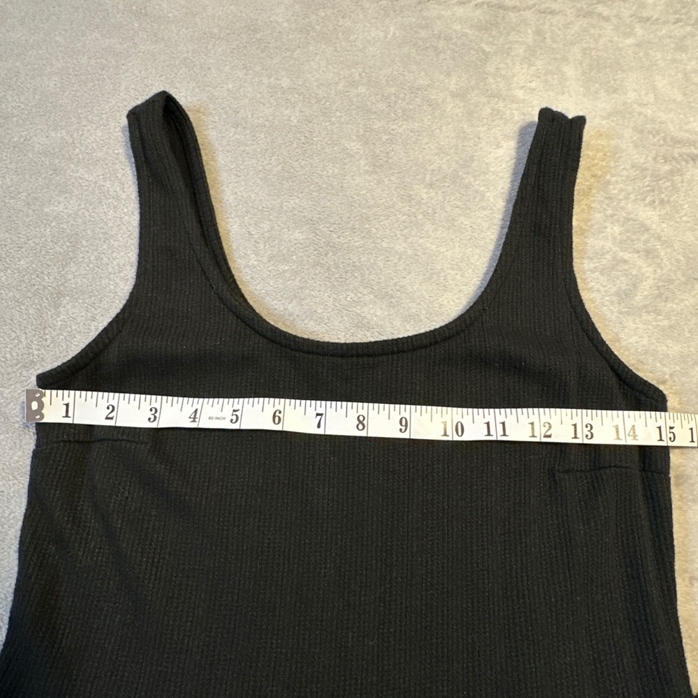 Gap Ribbed Belt-Tie Jumpsuit Wide Leg Black Women's Small Romper Normcore Y2K - Picture 6 of 10